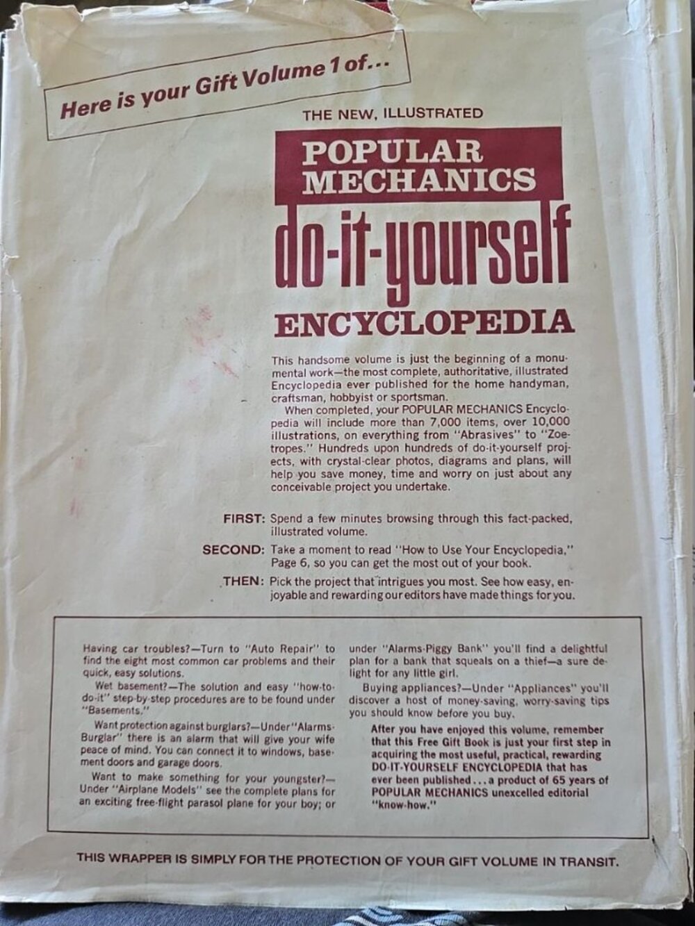 Popular Mechanics Do It Yourself Encyclopedia Volume 1 - 1968 Shipping Wrapper